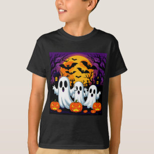 Spooky Halloween Szene mit Geistern T-Shirt