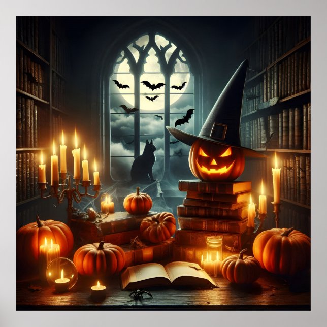 Spooky Halloween Szene Poster (Vorne)