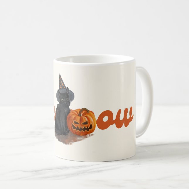 Spooky Halloween-Tasse - Kürbis, Ghost & Hexenmant Kaffeetasse (VorderseiteRechts)