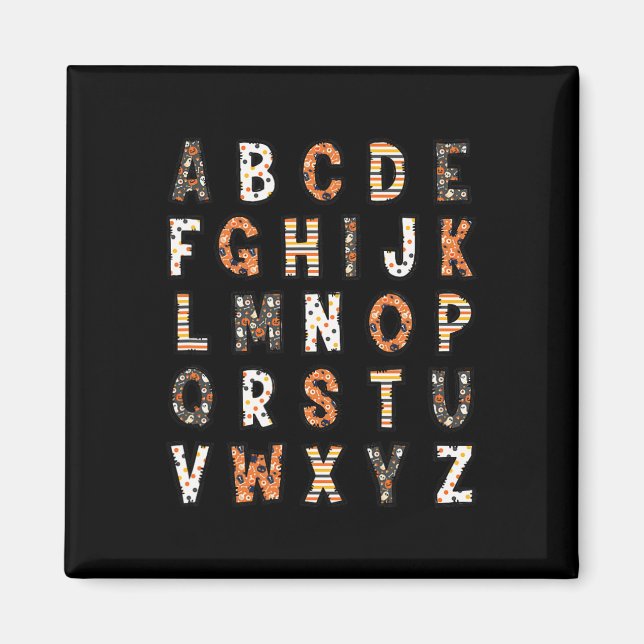 Spooky Halloween Teacher Alphabet Magnet (Vorne)