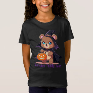 Spooky Halloween Teddy Bar Vampire Cartoon T-Shirt
