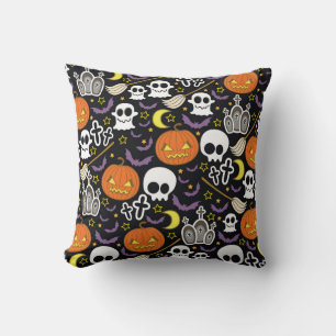 Spooky Halloween: Thematisches Hintergrunddesign. Kissen