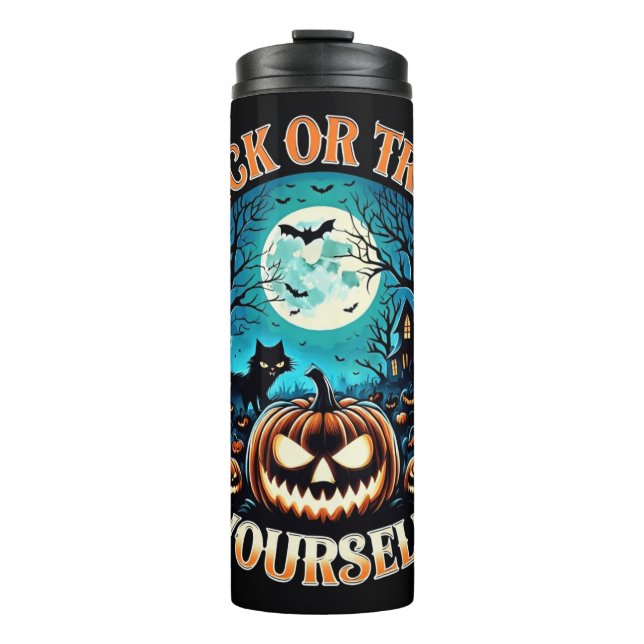 Spooky Halloween Thermal Tumbler - Trick or Treat Thermosbecher (Vorderseite)