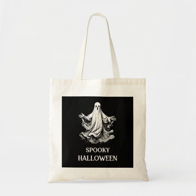 Spooky Halloween Tote Bag mit Geist Tragetasche (Vorne)