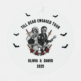 Spooky Halloween Verlobt Rock Skeleton Ornament Aus Metall