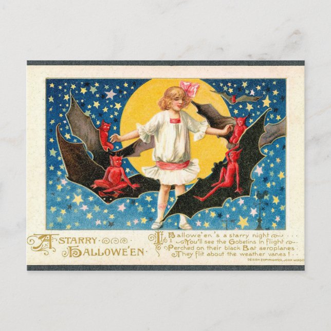 Spooky Halloween Vintag Holiday Postkarte (Vorderseite)