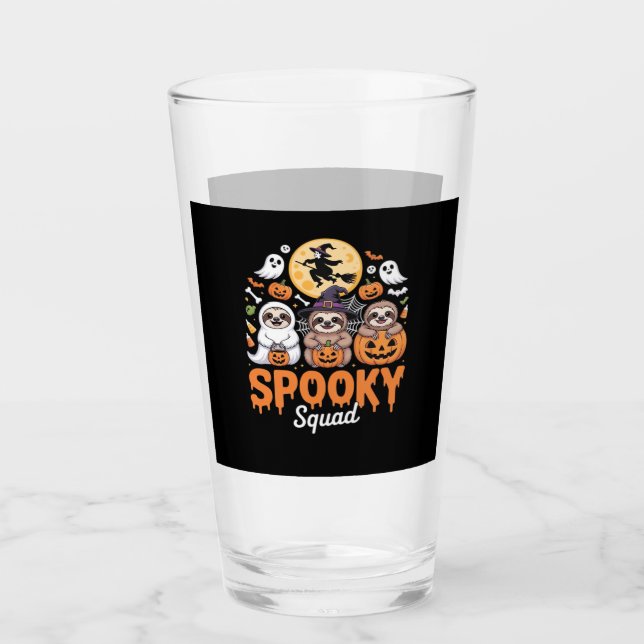 Spooky Halloween Witch Funny Horror Sloths Essenti Glas (Vorderseite)