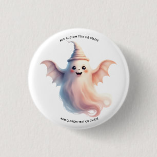 Spooky Halloween Women T - Shirt - Funny Ghost Button