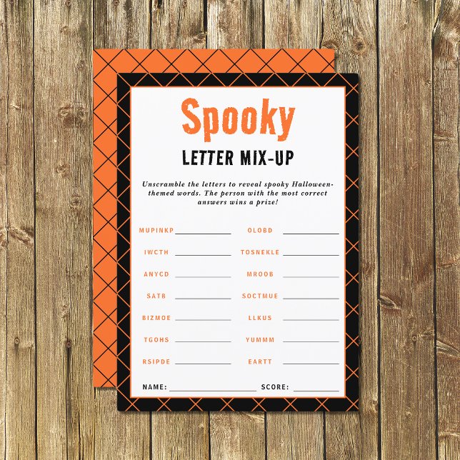 Spooky Halloween Word Games Word Scramble (Von Creator hochgeladen)