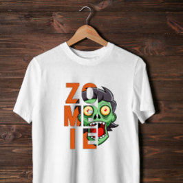 Spooky Halloween Zombie Design T-Shirt