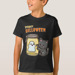 Spooky Happy Halloween Cat T-Shirt