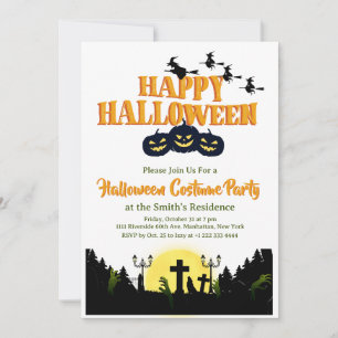 Spooky Happy Halloween Kostüm Party Einladung 1