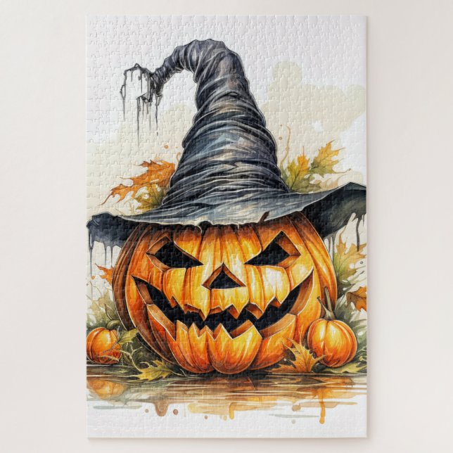 Spooky Happy Halloween Pumpkin Puzzle (Vertikal)