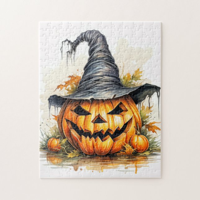 Spooky Happy Halloween Pumpkin Puzzle (Vertikal)