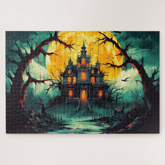 Spooky Happy Halloween Spuk House Puzzle (Horizontal)