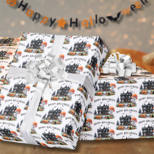 Spooky Happy Halloween Wrapping Paper Geschenkpapier