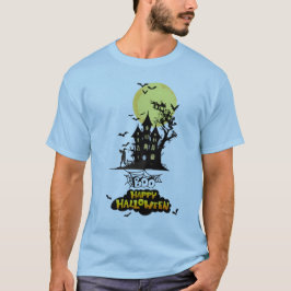 Spooky Haunted House Boo Happy Halloween Design T-Shirt
