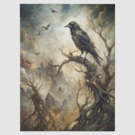 Spooky Haunting Fantasy Gothic Raven Seidenpapier