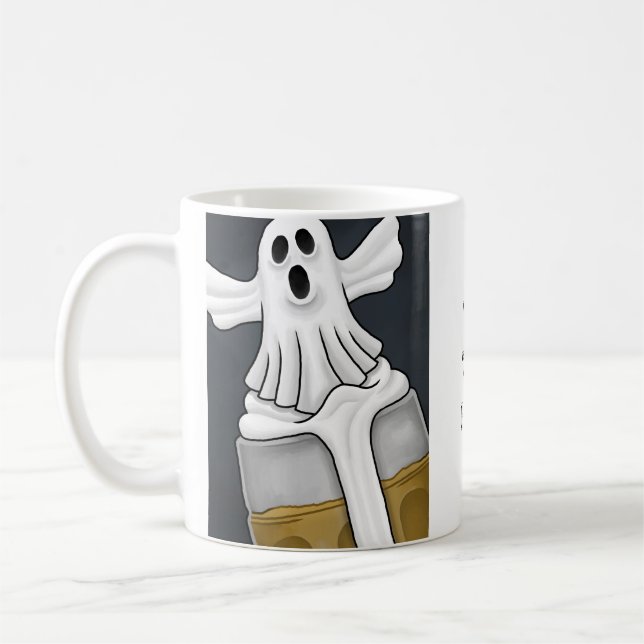 Spooky Haunting White Ghost Kaffeetasse (Links)