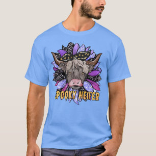 Spooky Heifer Halloween Sonnenblumen Kuh Hallowage T-Shirt
