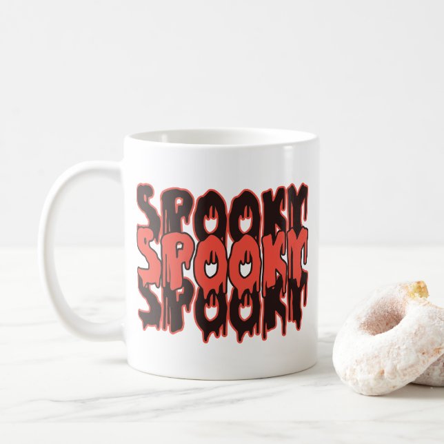Spooky Herbst-Tasse, Spooky Gift for Fall, Hallowe Kaffeetasse (Mit Donut)