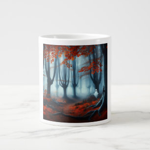 Spooky Herbstwald mit Gespenst Jumbo-Tasse