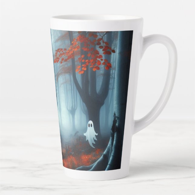 Spooky Herbstwald mit Gespenst Milchtasse (Rechts)