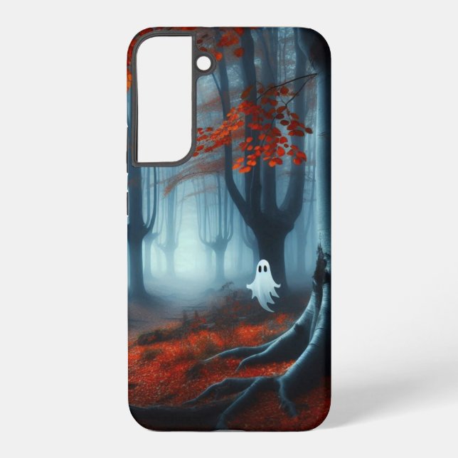 Spooky Herbstwald mit Gespenst Samsung Galaxy Hülle (Rückseite)