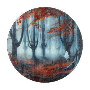 Spooky Herbstwald mit Gespenst Schneidebrett
