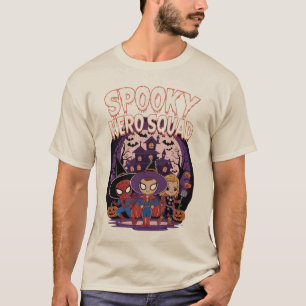 Spooky Hero Squad: Adorable Chibi Superhelden T-Shirt