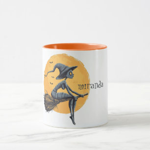 Spooky Hexe auf Broomstick Tasse