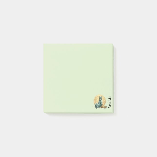 Spooky Hexe Green Post-it Klebezettel (Vorderseite)