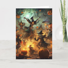 Spooky Hexen Halloween Feiertagskarte
