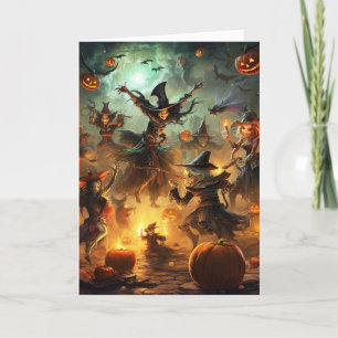 Spooky Hexen Halloween Feiertagskarte