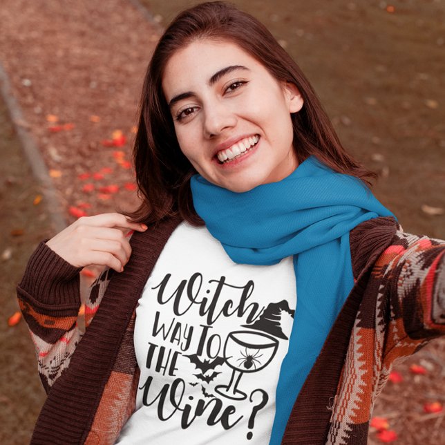 Spooky Hexenwein Shirt Halloween Kostüm T-Shirt (Von Creator hochgeladen)