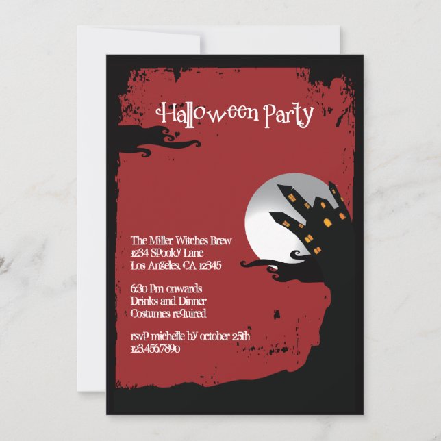 Spooky Hill Halloween-Party Einladung (Vorderseite)