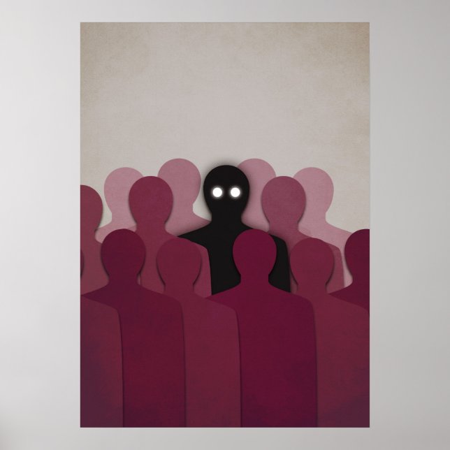 Spooky Horror Art Ghost in der Masse der Menschen Poster (Vorne)