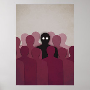 Spooky Horror Art Ghost in der Masse der Menschen Poster