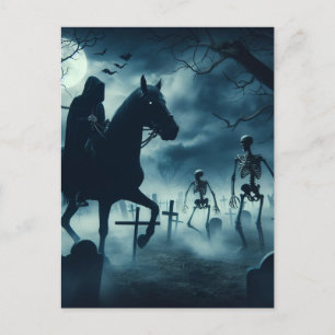 Spooky Horse Man im Cemetar Halloween Postkarte