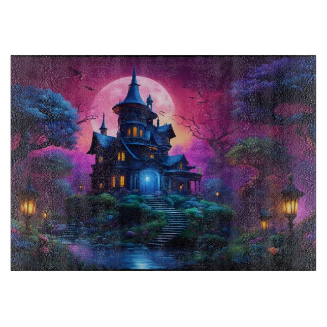 Spooky House auf Halloween Hill Schneidebrett (Vorderseite)