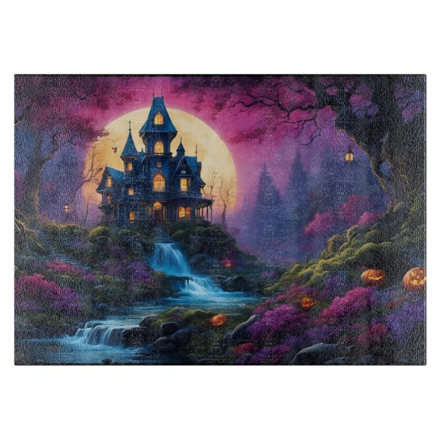 Spooky House auf Halloween Hill Schneidebrett (Vorderseite)