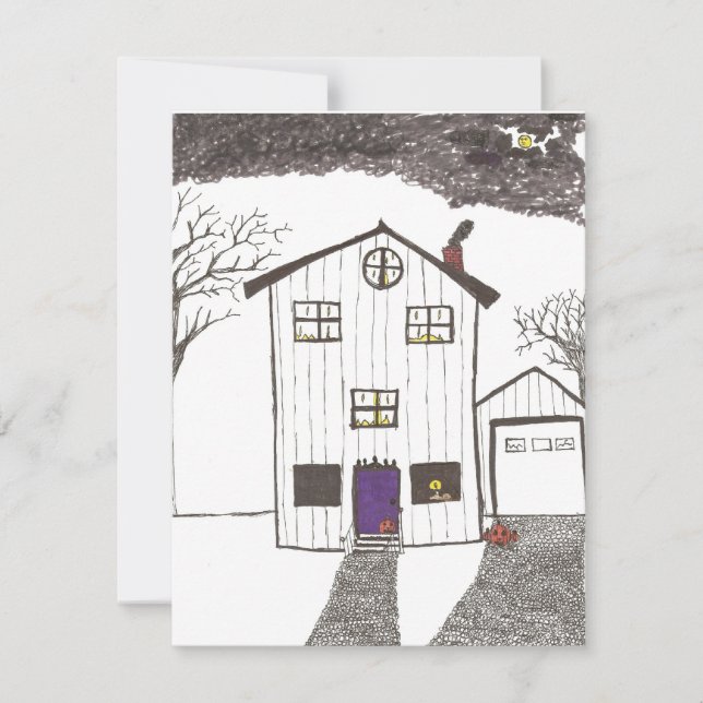 Spooky House Halloween Einladung (Vorderseite)