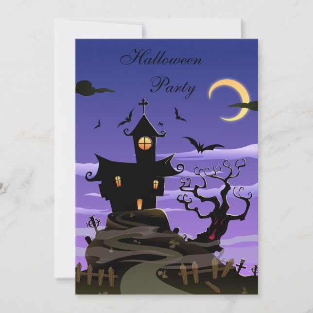 Spooky House Halloween-Party Einladung (Vorderseite)