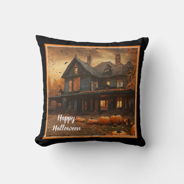 Spooky House Pumpkin Halloween Collection Kissen (Vorderseite)