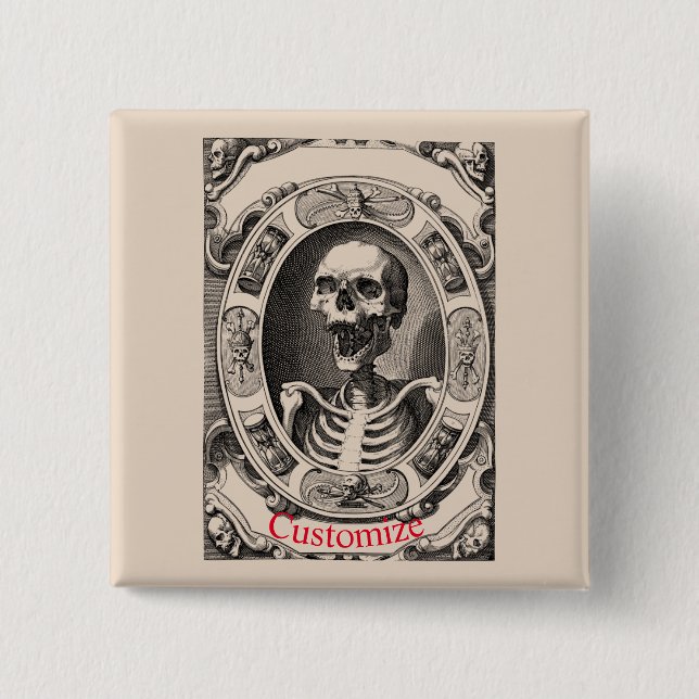 Spooky Human Skull Thunder_Cove Button (Vorderseite)