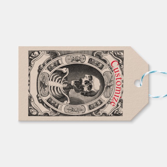 Spooky Human Skull Thunder_Cove Geschenkanhänger (Vorderseite (Horizontal))