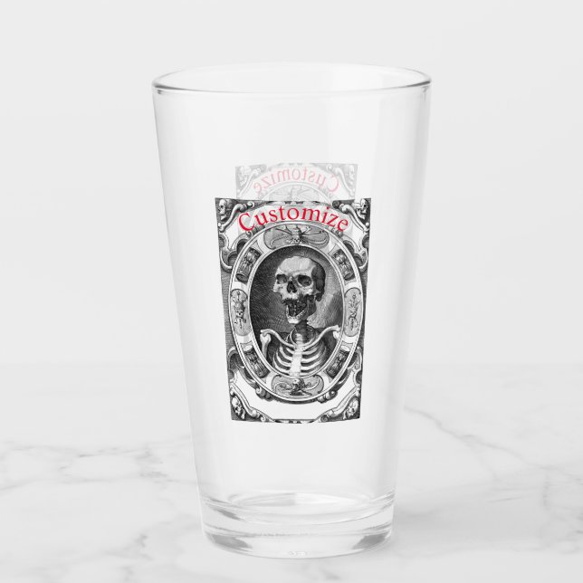Spooky Human Skull Thunder_Cove Glas (Vorderseite)