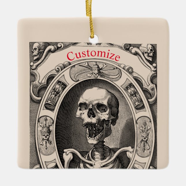 Spooky Human Skull Thunder_Cove Keramikornament (Vorderseite)