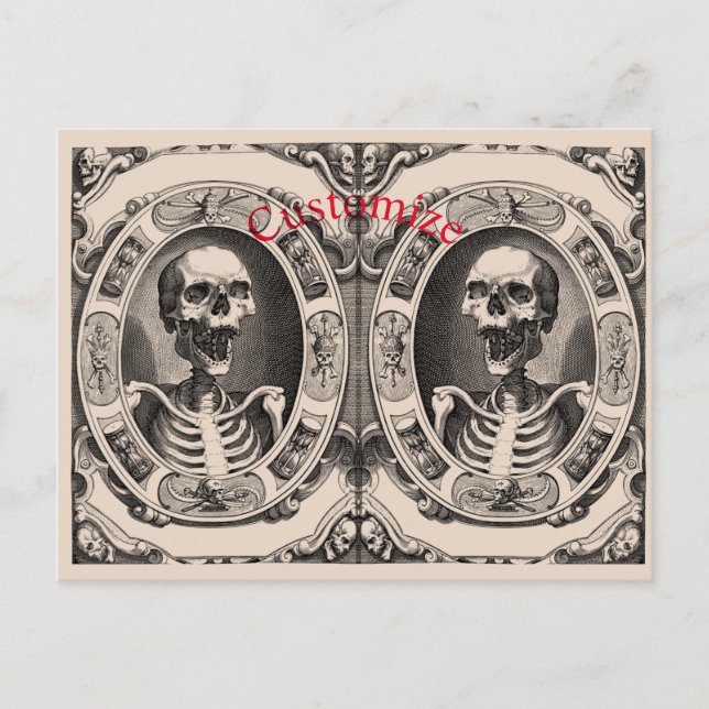 Spooky Human Skull Thunder_Cove Postkarte (Vorderseite)