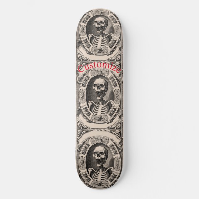 Spooky Human Skull Thunder_Cove Skateboard (Vorderseite)